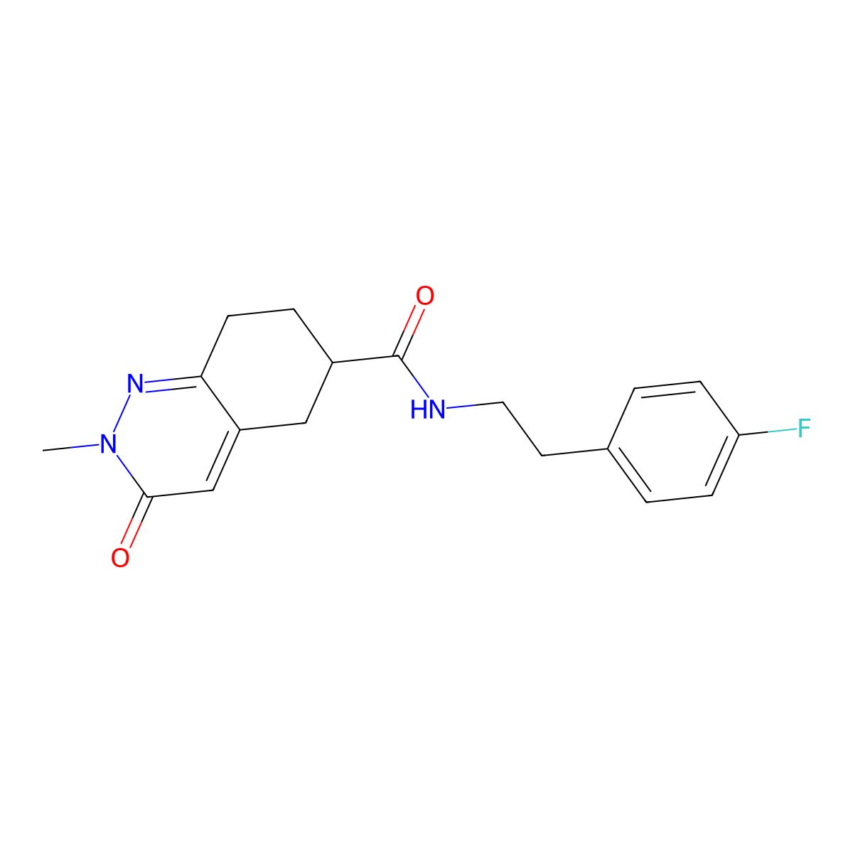 N-(4-fluorophenethyl)-2-methyl-3-oxo-2,3,5,6,7,8-hexahydrocinnoline-6-carboxamide molecular structure, CAS 1903424-24-7