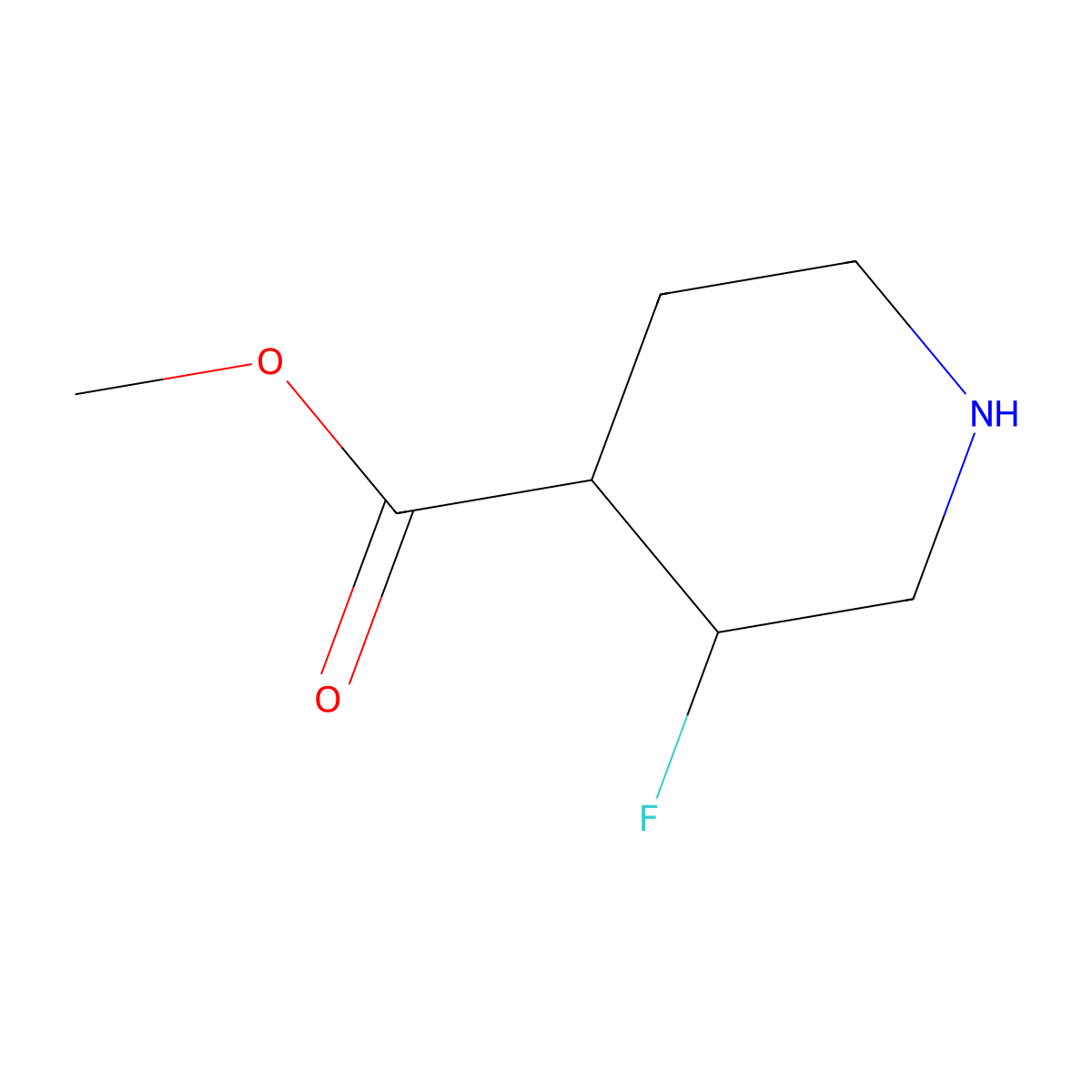 Rel-methyl (3R,4S)-3-fluoropiperidine-4-carboxylate molecular structure, CAS 1903424-31-6