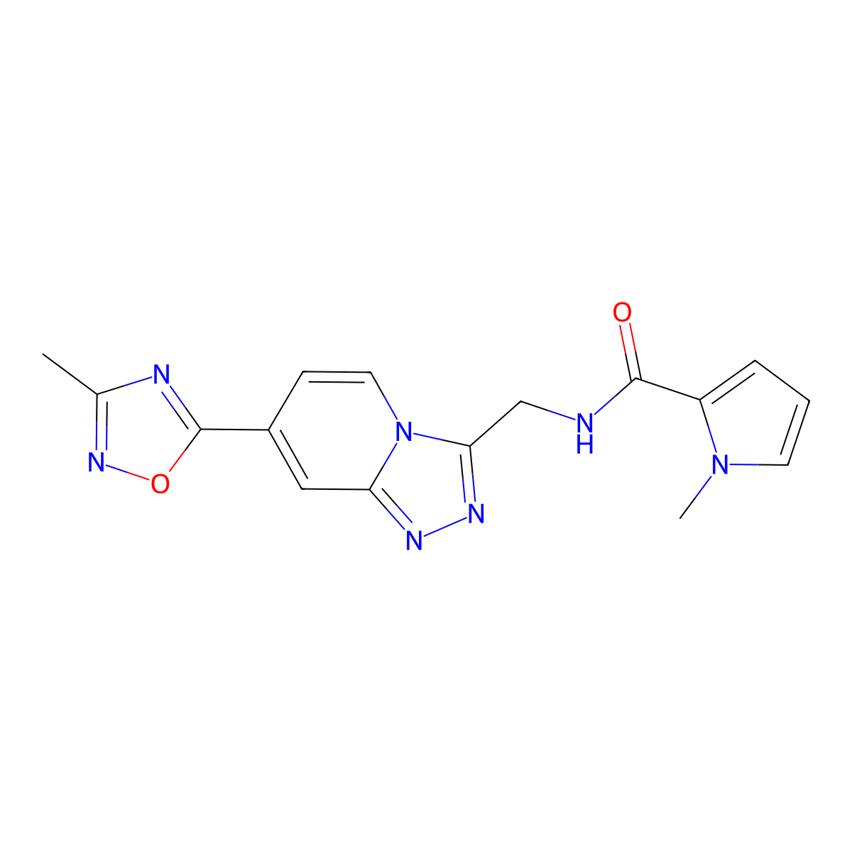 1-methyl-N-{[7-(3-methyl-1,2,4-oxadiazol-5-yl)-[1,2,4]triazolo[4,3-a]pyridin-3-yl]methyl}-1H-pyrrole-2-carboxamide molecular structure, CAS 1903425-08-0