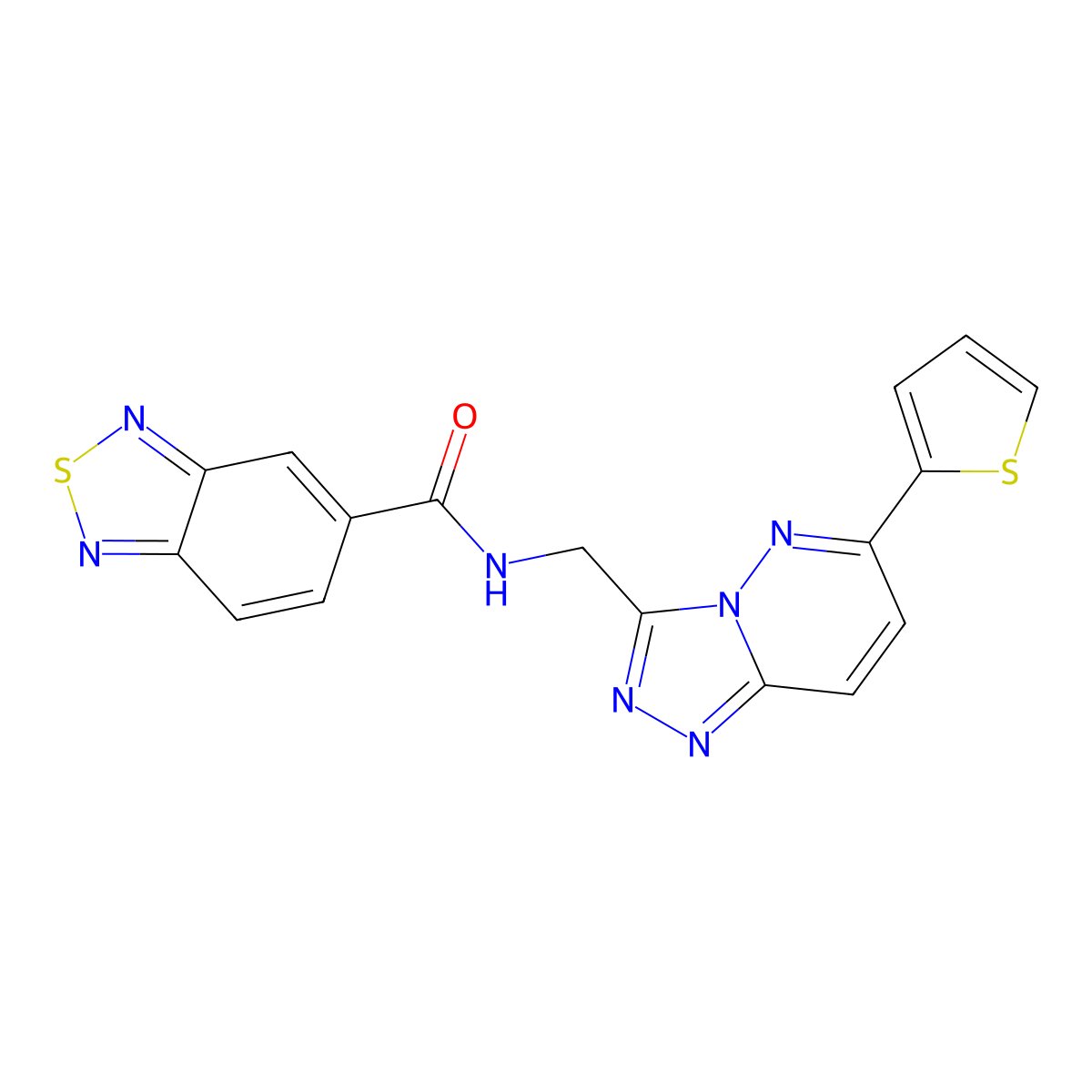 N-((6-(thiophen-2-yl)-[1,2,4]triazolo[4,3-b]pyridazin-3-yl)methyl)benzo[c][1,2,5]thiadiazole-5-carboxamide molecular structure, CAS 1903425-41-1