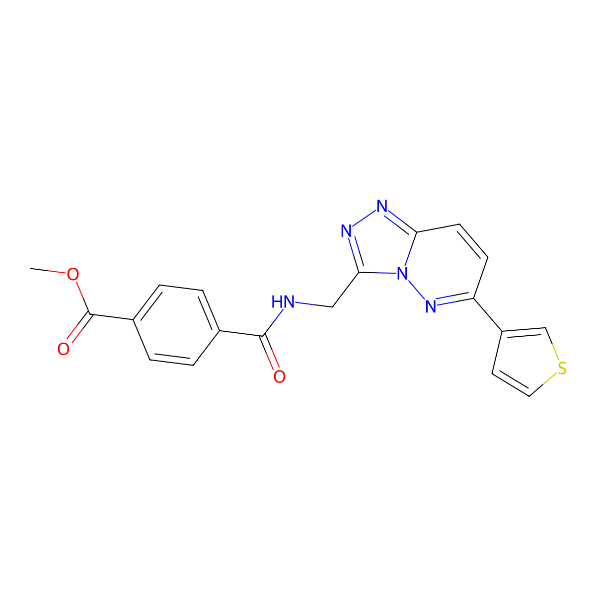 Methyl 4-({[6-(thiophen-3-yl)-[1,2,4]triazolo[4,3-b]pyridazin-3-yl]methyl}carbamoyl)benzoate molecular structure, CAS 1903425-78-4