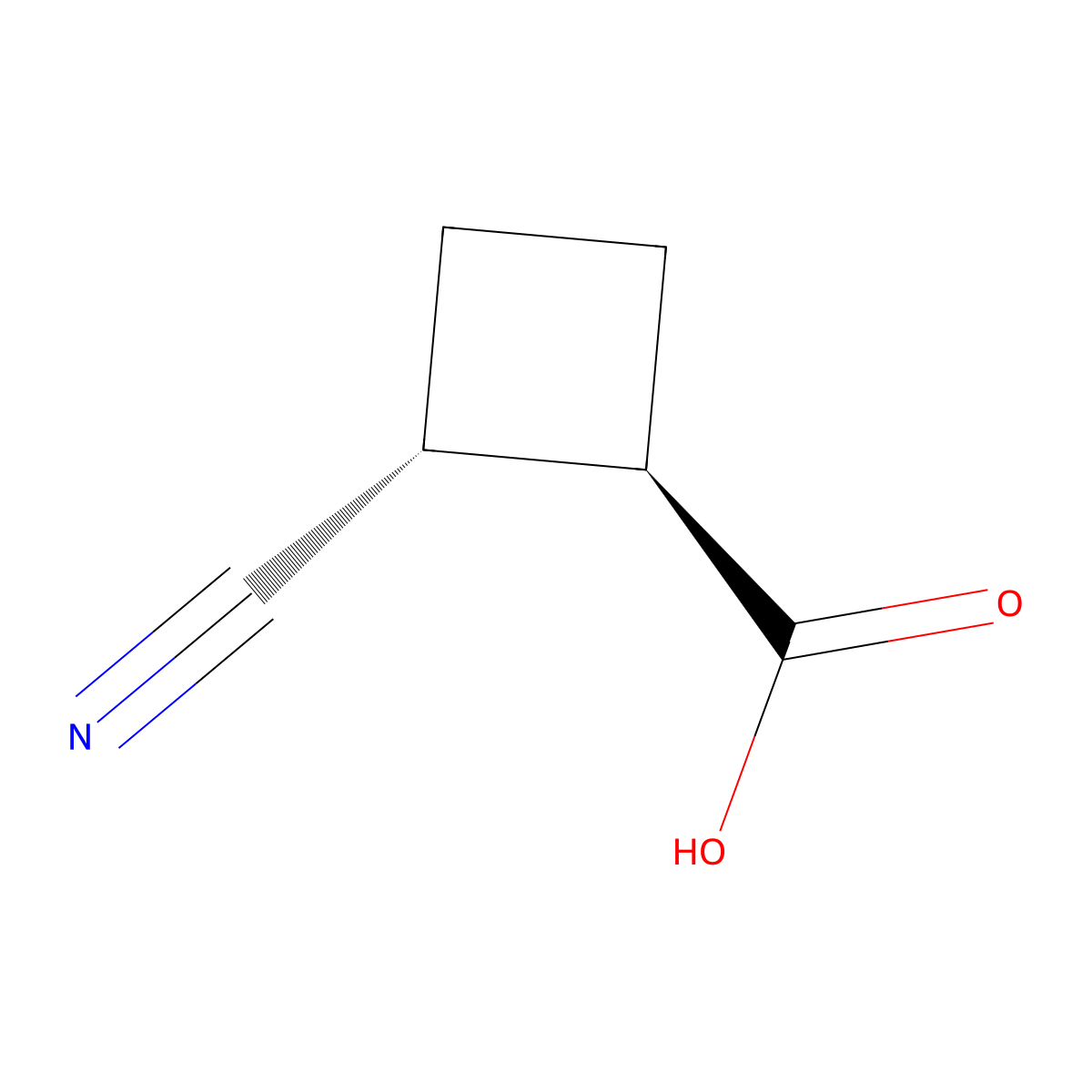 rac-(1R,2R)-2-cyanocyclobutane-1-carboxylic acid molecular structure, CAS 1903425-85-3