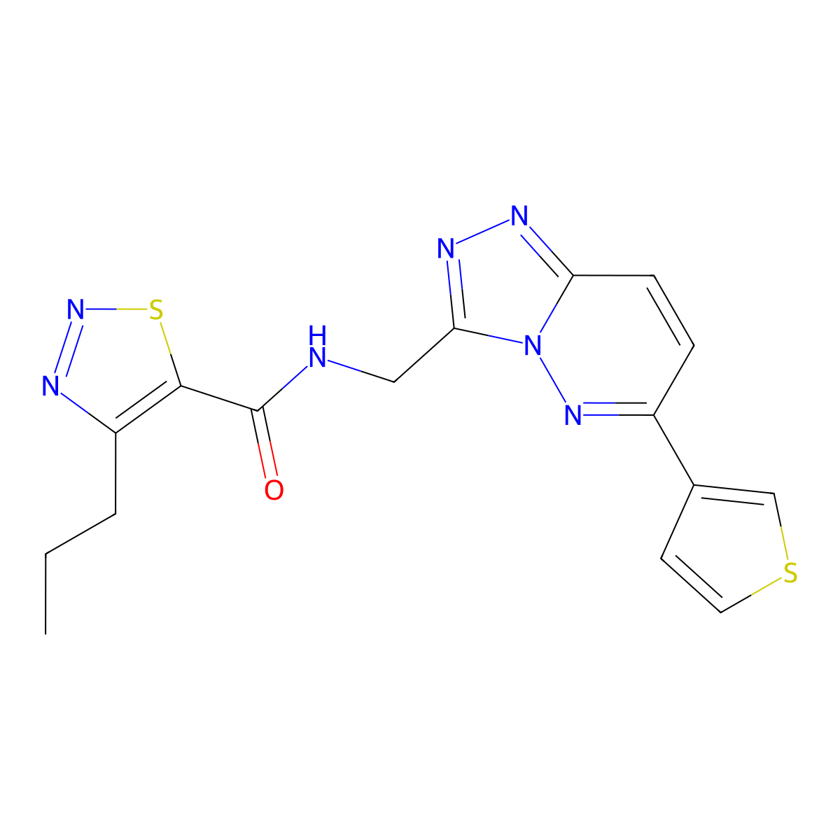 4-propyl-N-{[6-(thiophen-3-yl)-[1,2,4]triazolo[4,3-b]pyridazin-3-yl]methyl}-1,2,3-thiadiazole-5-carboxamide molecular structure, CAS 1903425-86-4