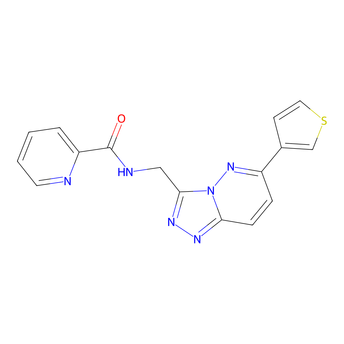N-((6-(thiophen-3-yl)-[1,2,4]triazolo[4,3-b]pyridazin-3-yl)methyl)picolinamide molecular structure, CAS 1903426-02-7