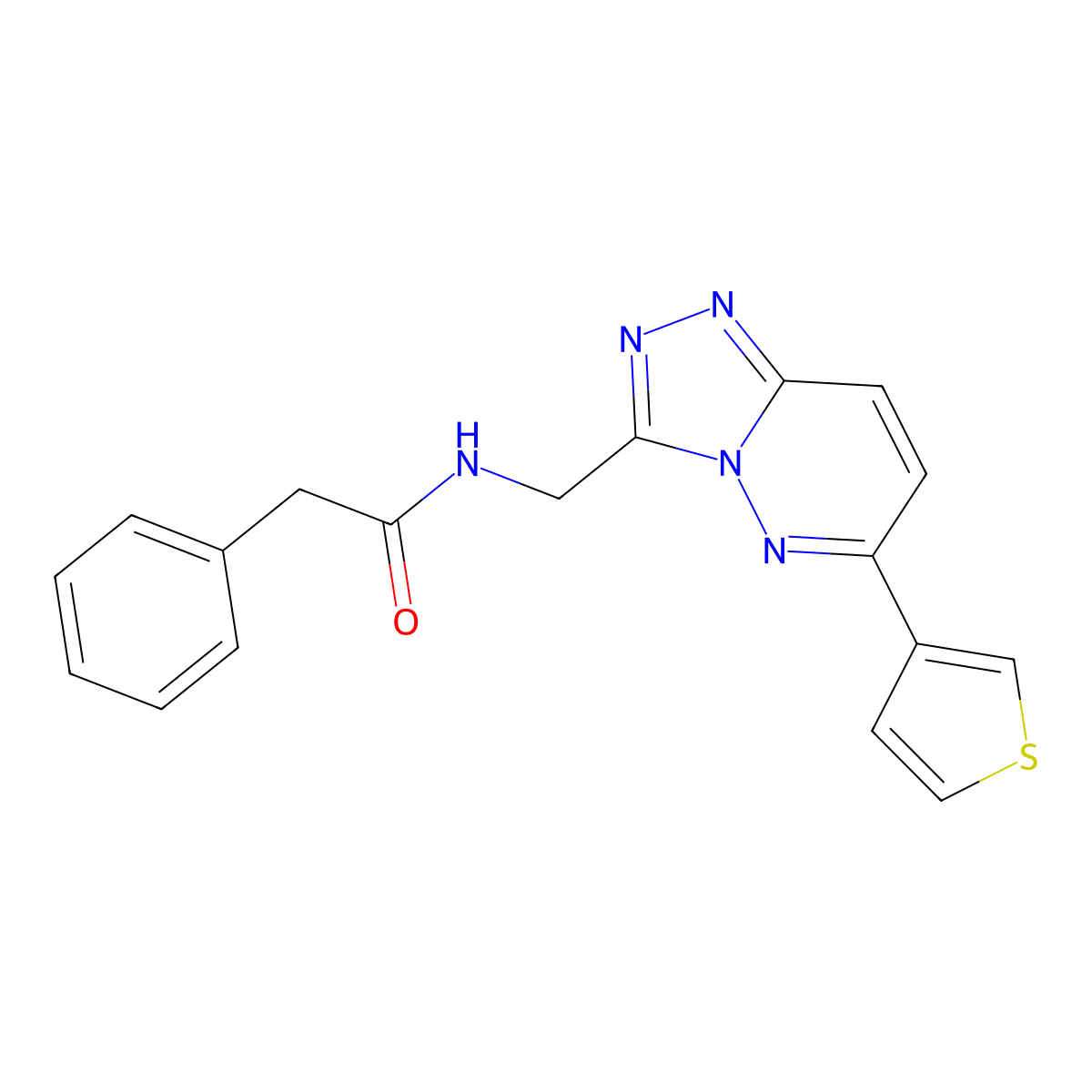 2-phenyl-N-{[6-(thiophen-3-yl)-[1,2,4]triazolo[4,3-b]pyridazin-3-yl]methyl}acetamide molecular structure, CAS 1903426-14-1