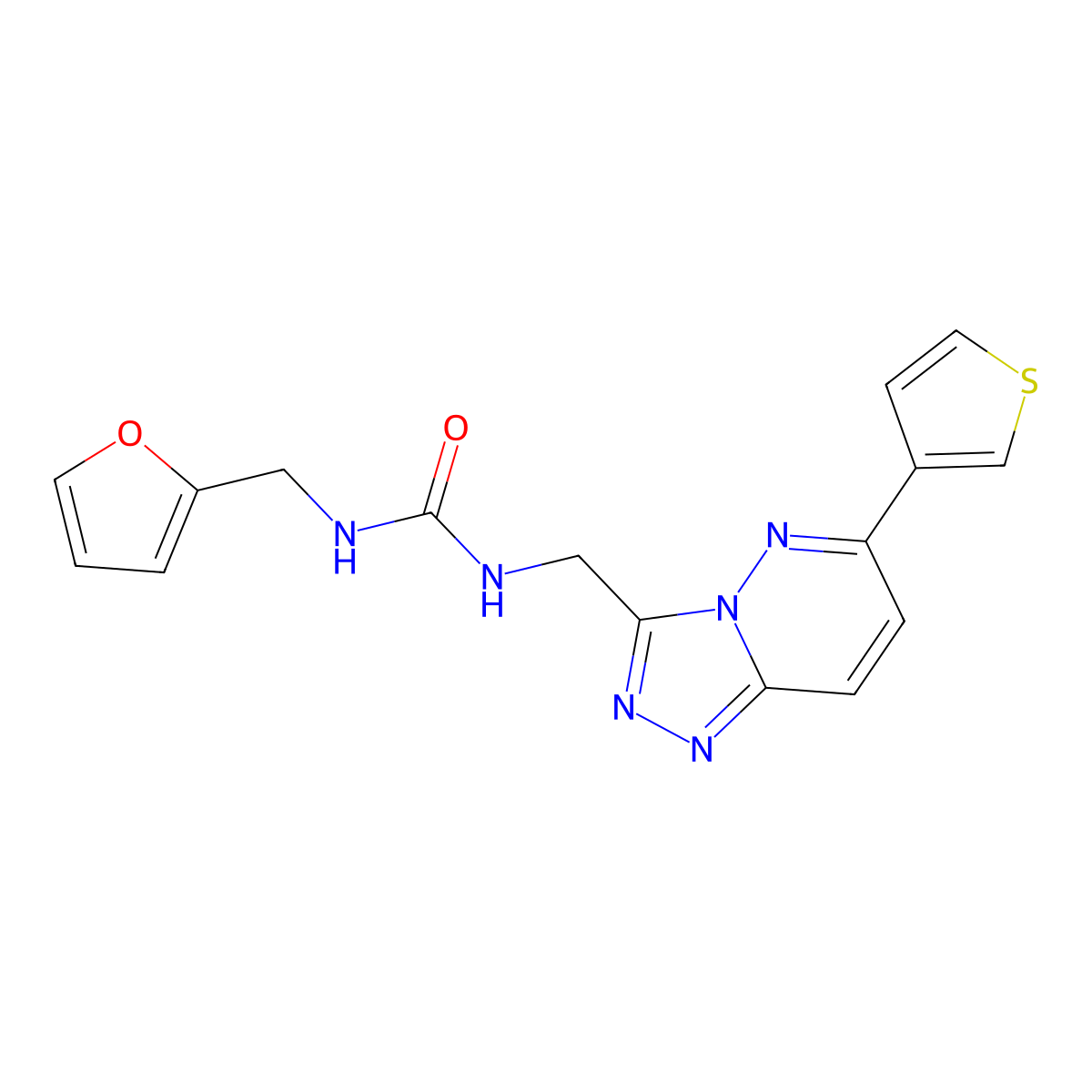 1-(Furan-2-ylmethyl)-3-((6-(thiophen-3-yl)-[1,2,4]triazolo[4,3-b]pyridazin-3-yl)methyl)urea molecular structure, CAS 1903426-19-6