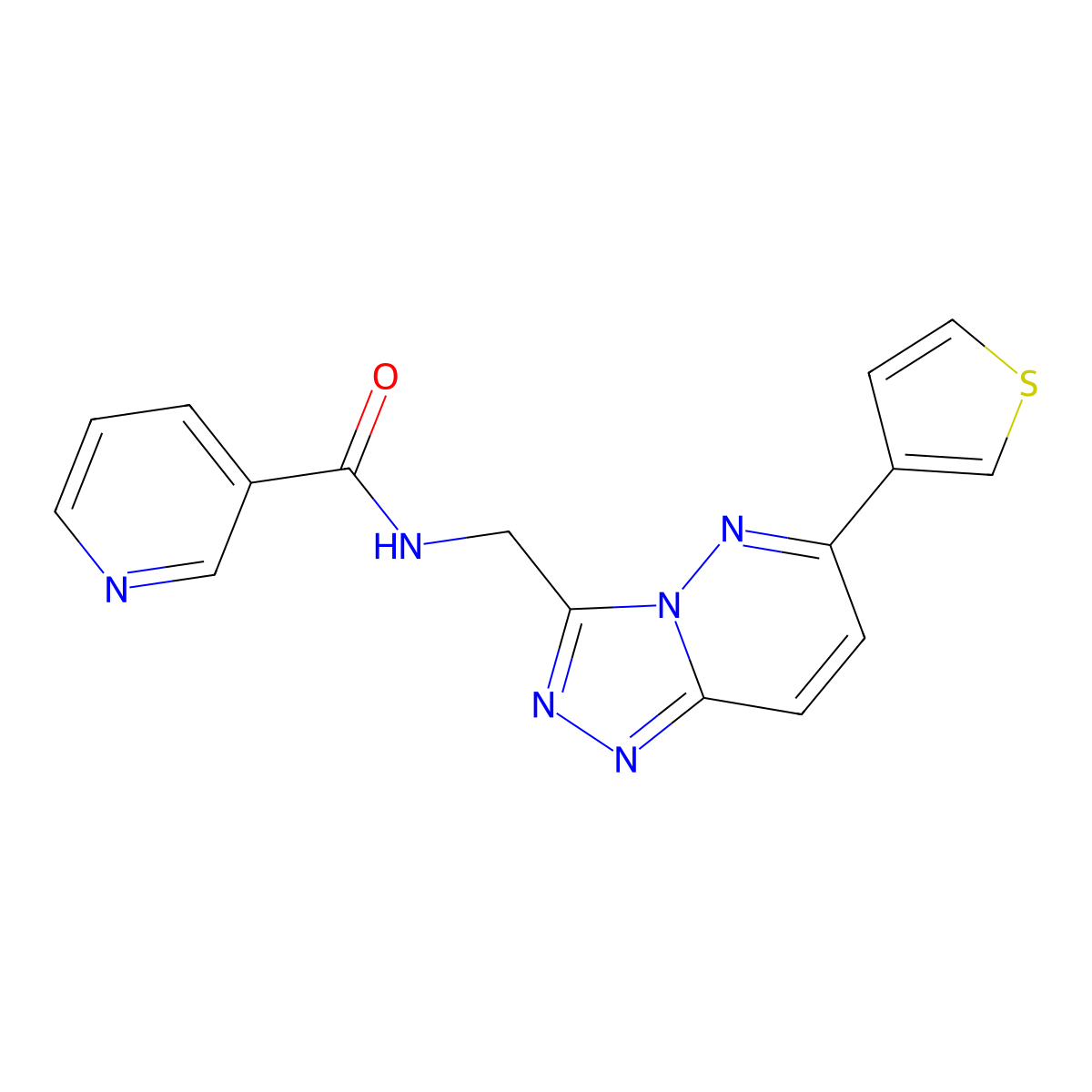 N-((6-(thiophen-3-yl)-[1,2,4]triazolo[4,3-b]pyridazin-3-yl)methyl)nicotinamide molecular structure, CAS 1903426-25-4
