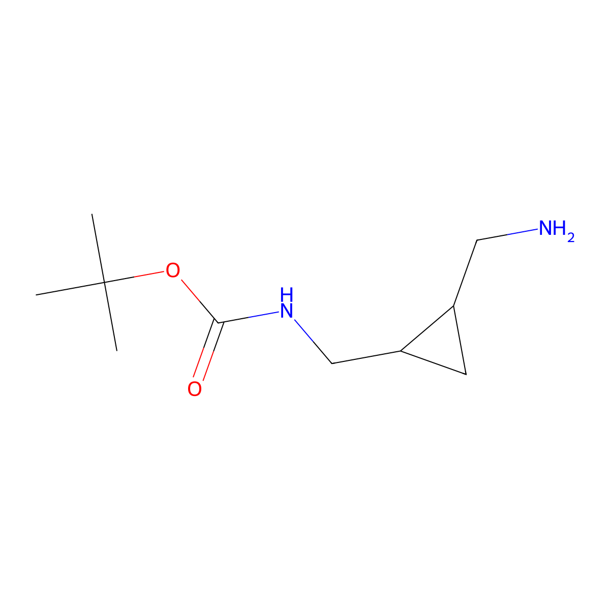 rac-tert-butyl N-{[(1R,2R)-2-(aminomethyl)cyclopropyl]methyl}carbamate molecular structure, CAS 1903427-97-3