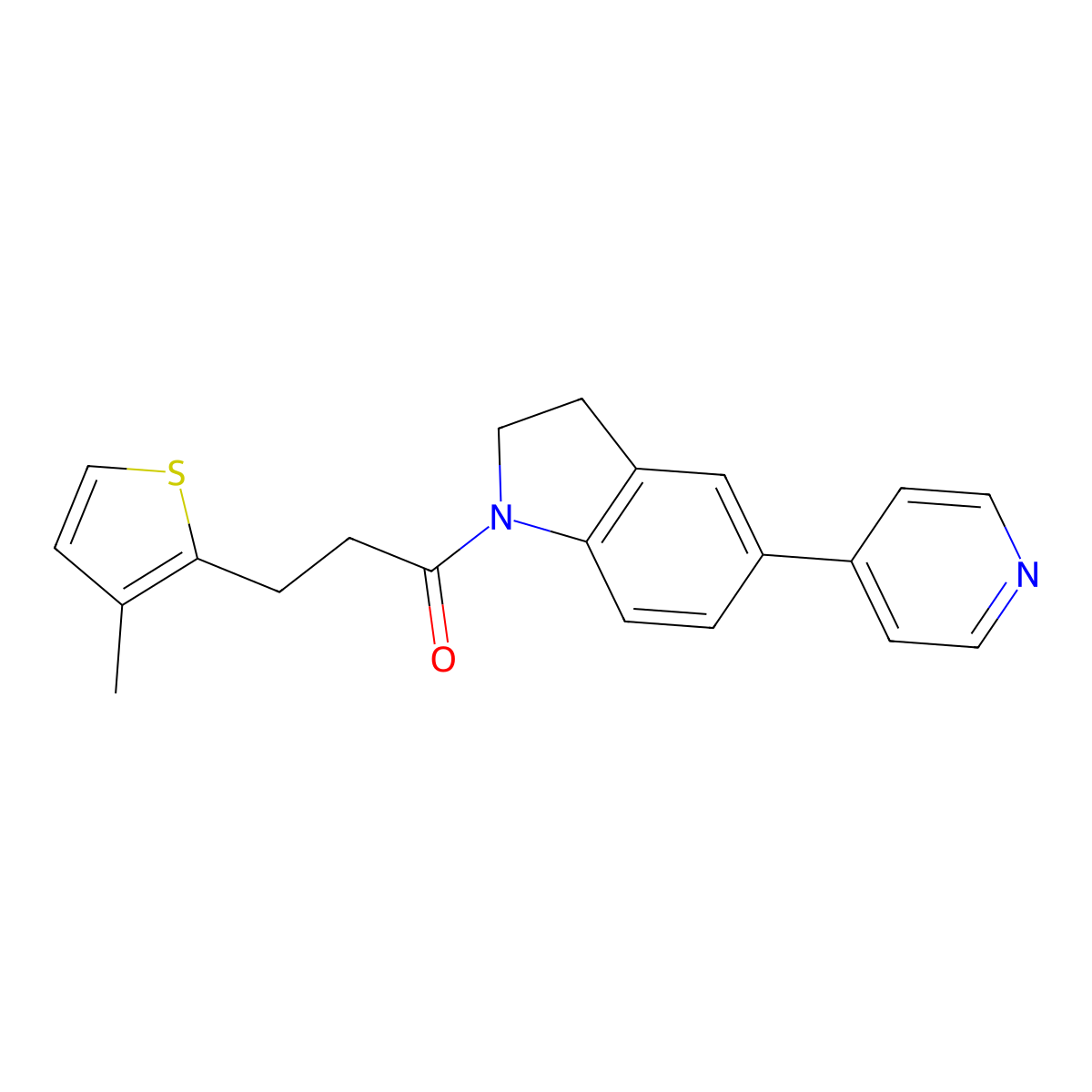 3-(3-Methylthiophen-2-yl)-1-(5-(pyridin-4-yl)indolin-1-yl)propan-1-one molecular structure, CAS 1903432-62-1