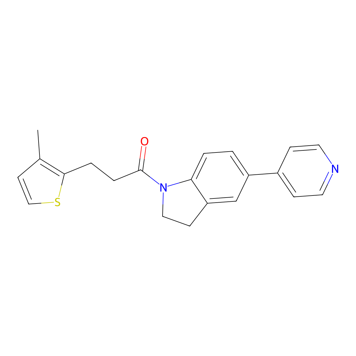 3-(3-Methylthiophen-2-yl)-1-(5-(pyridin-4-yl)indolin-1-yl)propan-1-one molecular structure, CAS 1903432-62-1