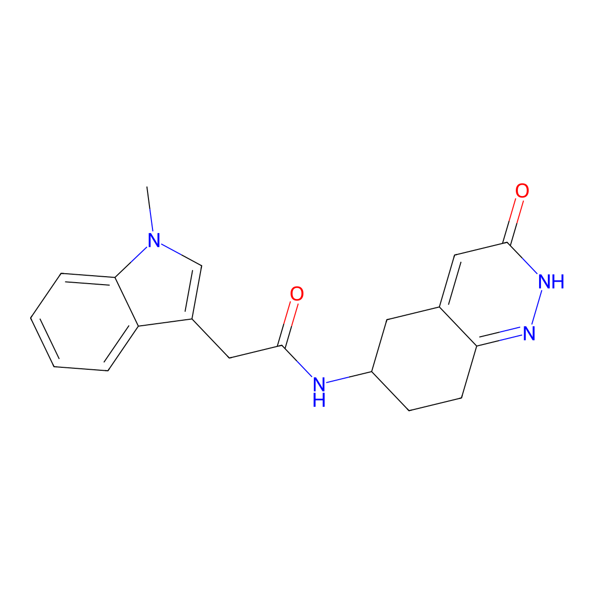 2-(1-methyl-1H-indol-3-yl)-N-(3-oxo-2,3,5,6,7,8-hexahydrocinnolin-6-yl)acetamide molecular structure, CAS 1903432-78-9