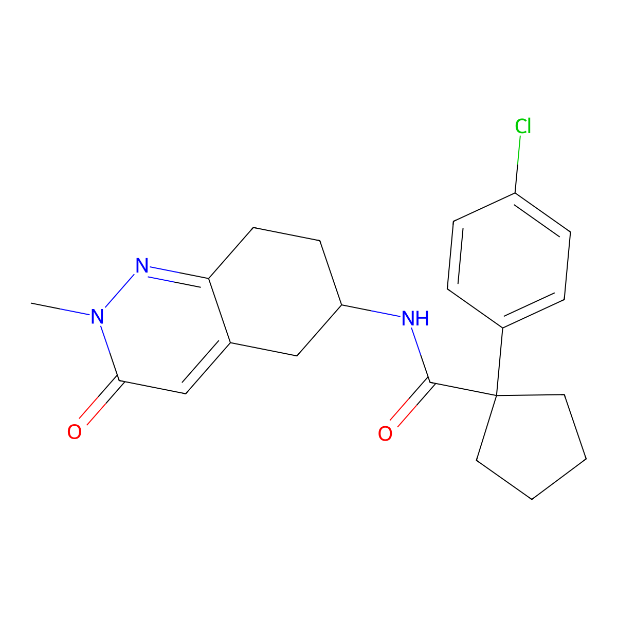 1-(4-chlorophenyl)-N-(2-methyl-3-oxo-2,3,5,6,7,8-hexahydrocinnolin-6-yl)cyclopentanecarboxamide molecular structure, CAS 1903432-93-8