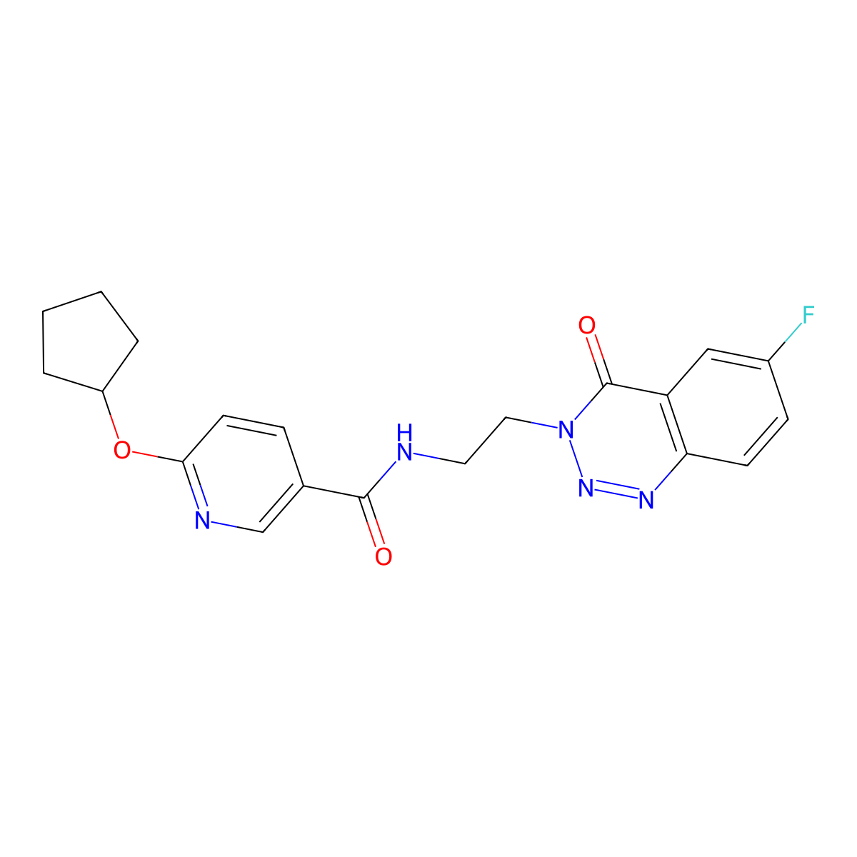 6-(cyclopentyloxy)-N-(2-(6-fluoro-4-oxobenzo[d][1,2,3]triazin-3(4H)-yl)ethyl)nicotinamide molecular structure, CAS 1903433-54-4