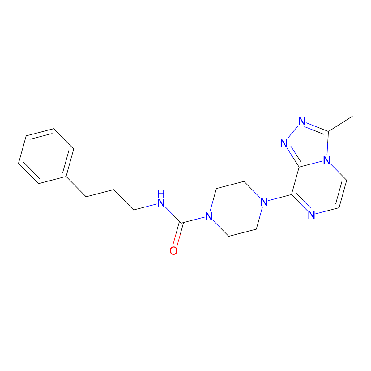 4-{3-methyl-[1,2,4]triazolo[4,3-a]pyrazin-8-yl}-N-(3-phenylpropyl)piperazine-1-carboxamide molecular structure, CAS 1903433-97-5