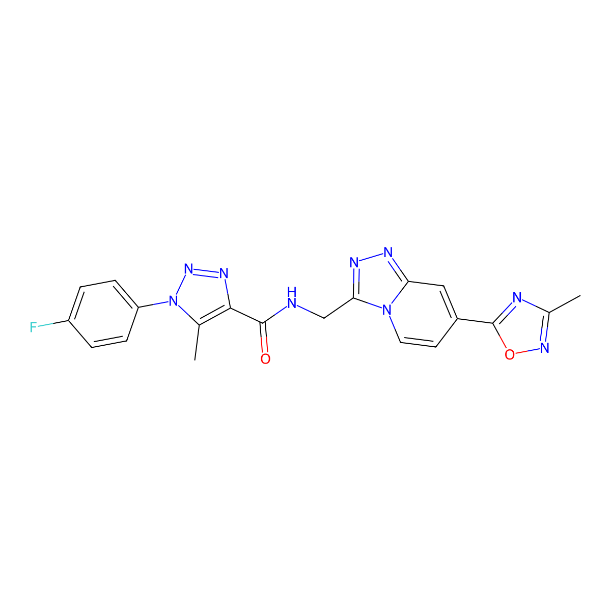 1-(4-fluorophenyl)-5-methyl-N-((7-(3-methyl-1,2,4-oxadiazol-5-yl)-[1,2,4]triazolo[4,3-a]pyridin-3-yl)methyl)-1H-1,2,3-triazole-4-carboxamide molecular structure, CAS 1903434-52-5
