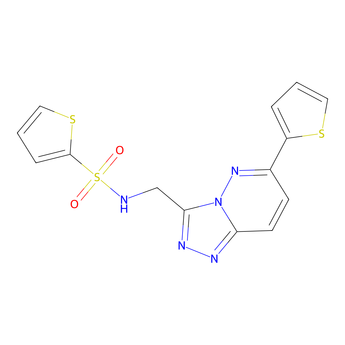N-{[6-(thiophen-2-yl)-[1,2,4]triazolo[4,3-b]pyridazin-3-yl]methyl}thiophene-2-sulfonamide molecular structure, CAS 1903435-30-2