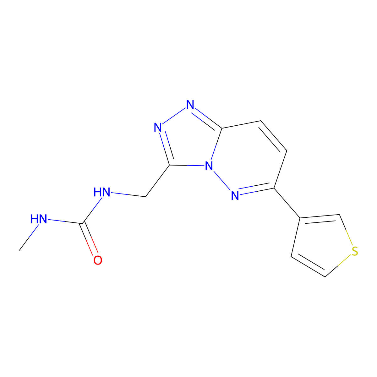 1-Methyl-3-((6-(thiophen-3-yl)-[1,2,4]triazolo[4,3-b]pyridazin-3-yl)methyl)urea molecular structure, CAS 1903435-58-4
