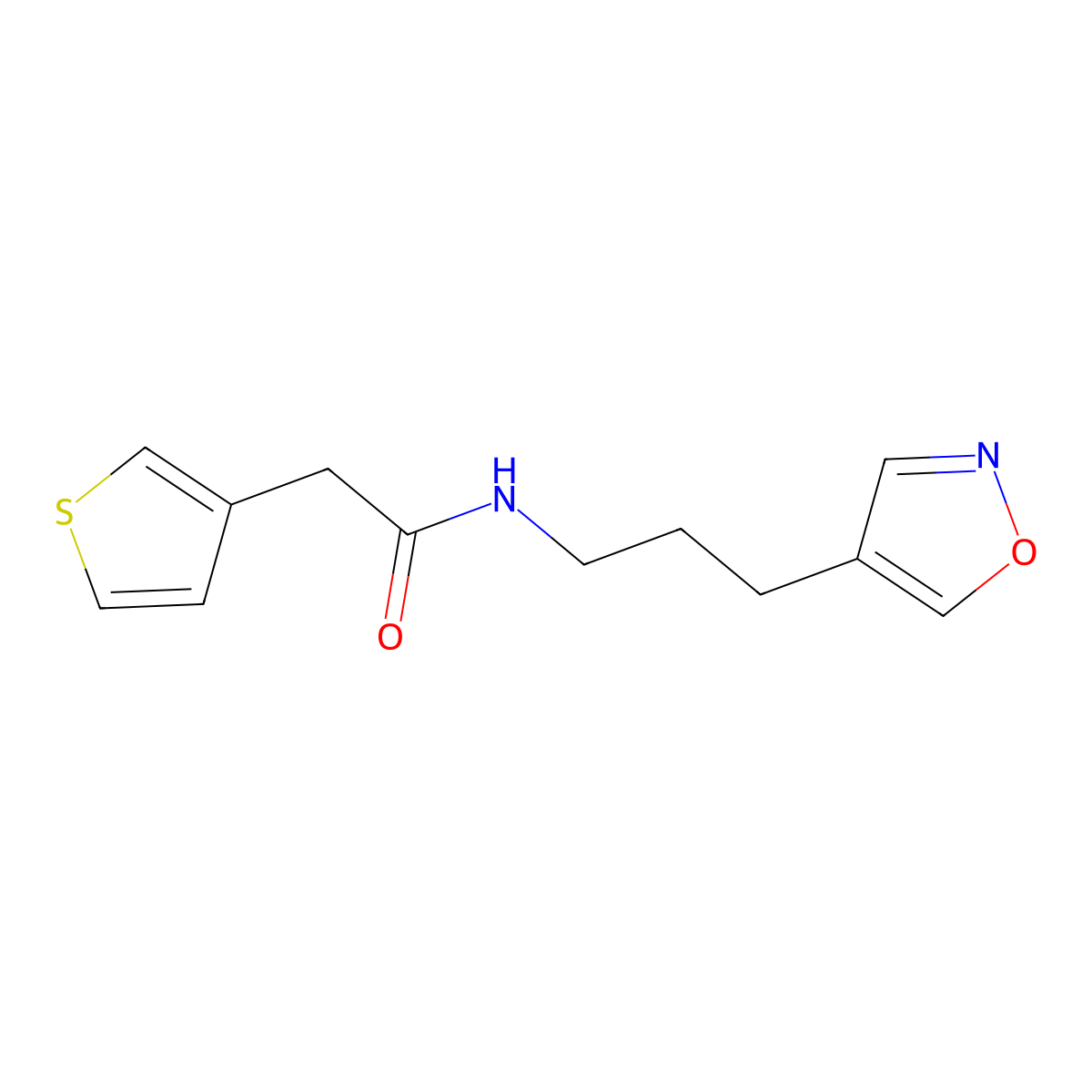 N-(3-(isoxazol-4-yl)propyl)-2-(thiophen-3-yl)acetamide molecular structure, CAS 1903435-95-9