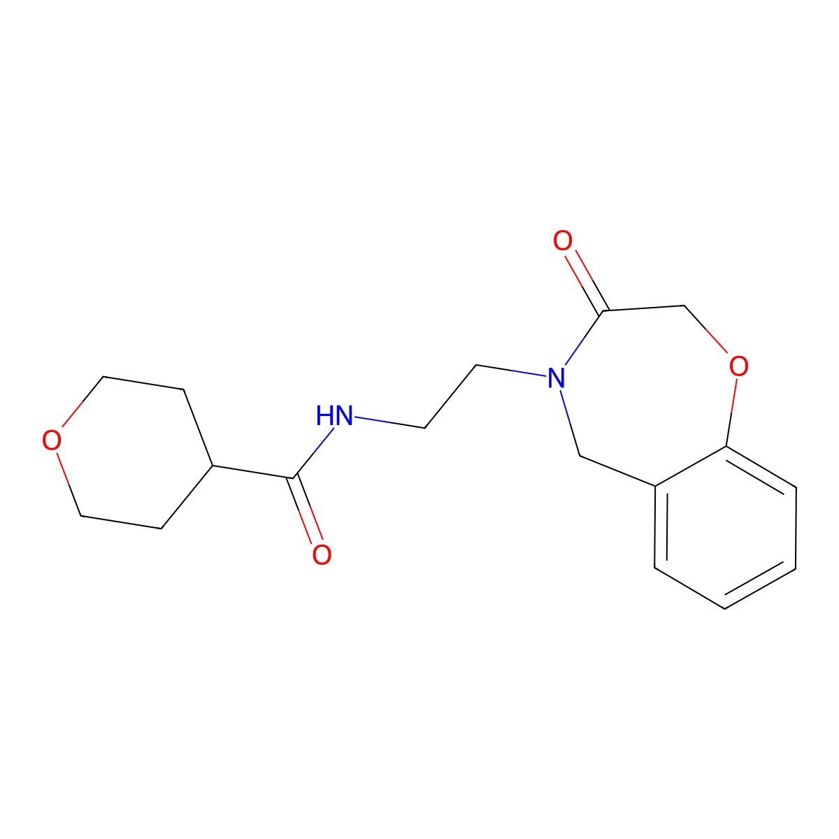 N-(2-(3-oxo-2,3-dihydrobenzo[f][1,4]oxazepin-4(5H)-yl)ethyl)tetrahydro-2H-pyran-4-carboxamide molecular structure, CAS 1903437-42-2