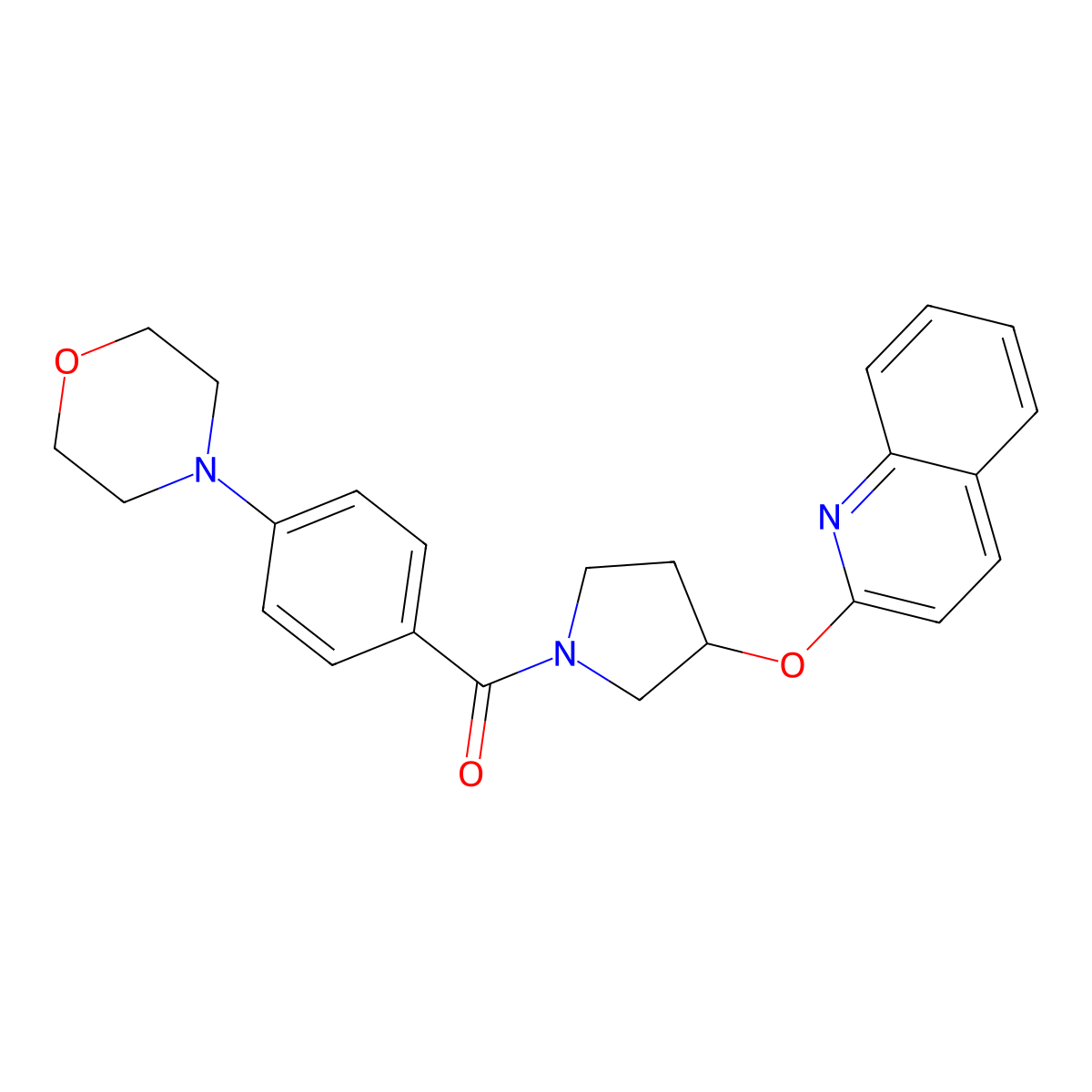 (4-Morpholinophenyl)(3-(quinolin-2-yloxy)pyrrolidin-1-yl)methanone molecular structure, CAS 1903438-80-1