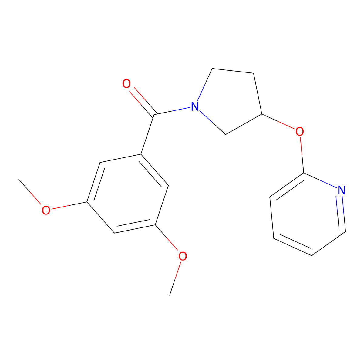 (3,5-Dimethoxyphenyl)(3-(pyridin-2-yloxy)pyrrolidin-1-yl)methanone molecular structure, CAS 1903438-93-6