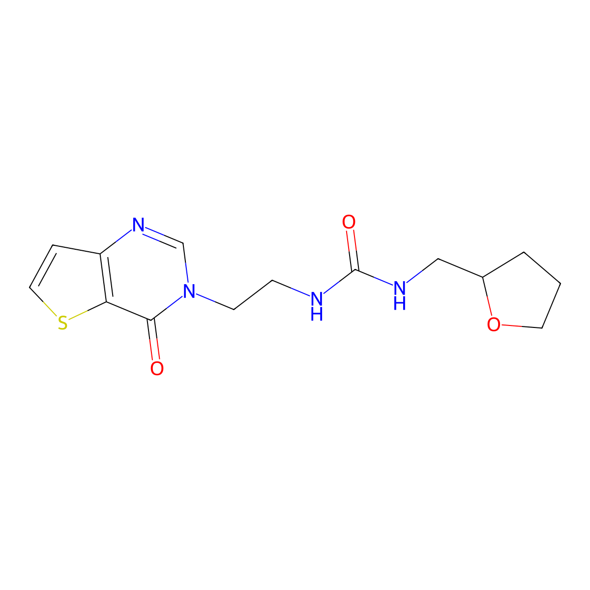 1-(2-(4-oxothieno[3,2-d]pyrimidin-3(4H)-yl)ethyl)-3-((tetrahydrofuran-2-yl)methyl)urea molecular structure, CAS 1903438-99-2