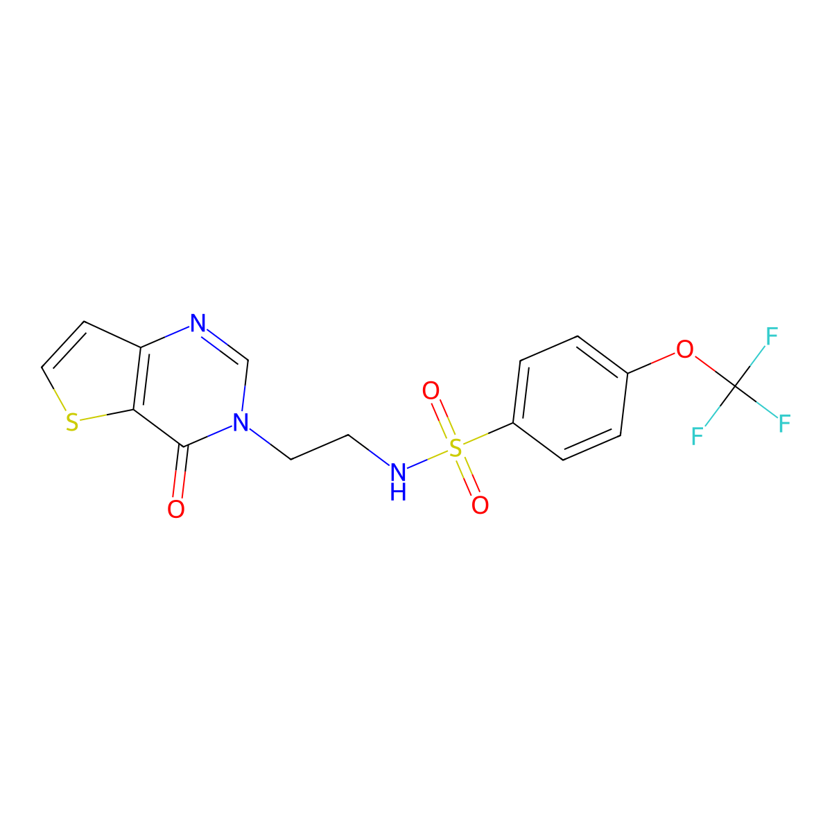 N-(2-(4-oxothieno[3,2-d]pyrimidin-3(4H)-yl)ethyl)-4-(trifluoromethoxy)benzenesulfonamide molecular structure, CAS 1903439-09-7