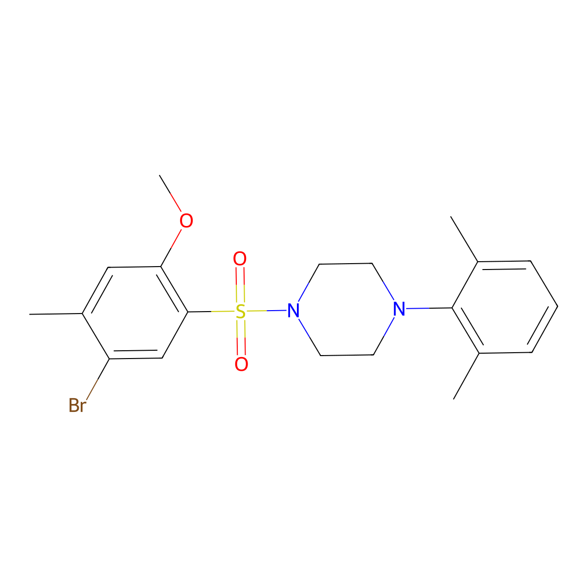 1-(5-Bromo-2-methoxy-4-methylbenzenesulfonyl)-4-(2,6-dimethylphenyl)piperazine molecular structure, CAS 1903443-94-6