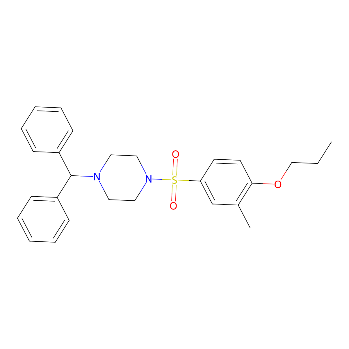 1-(Diphenylmethyl)-4-(3-methyl-4-propoxybenzenesulfonyl)piperazine molecular structure, CAS 1903444-04-1