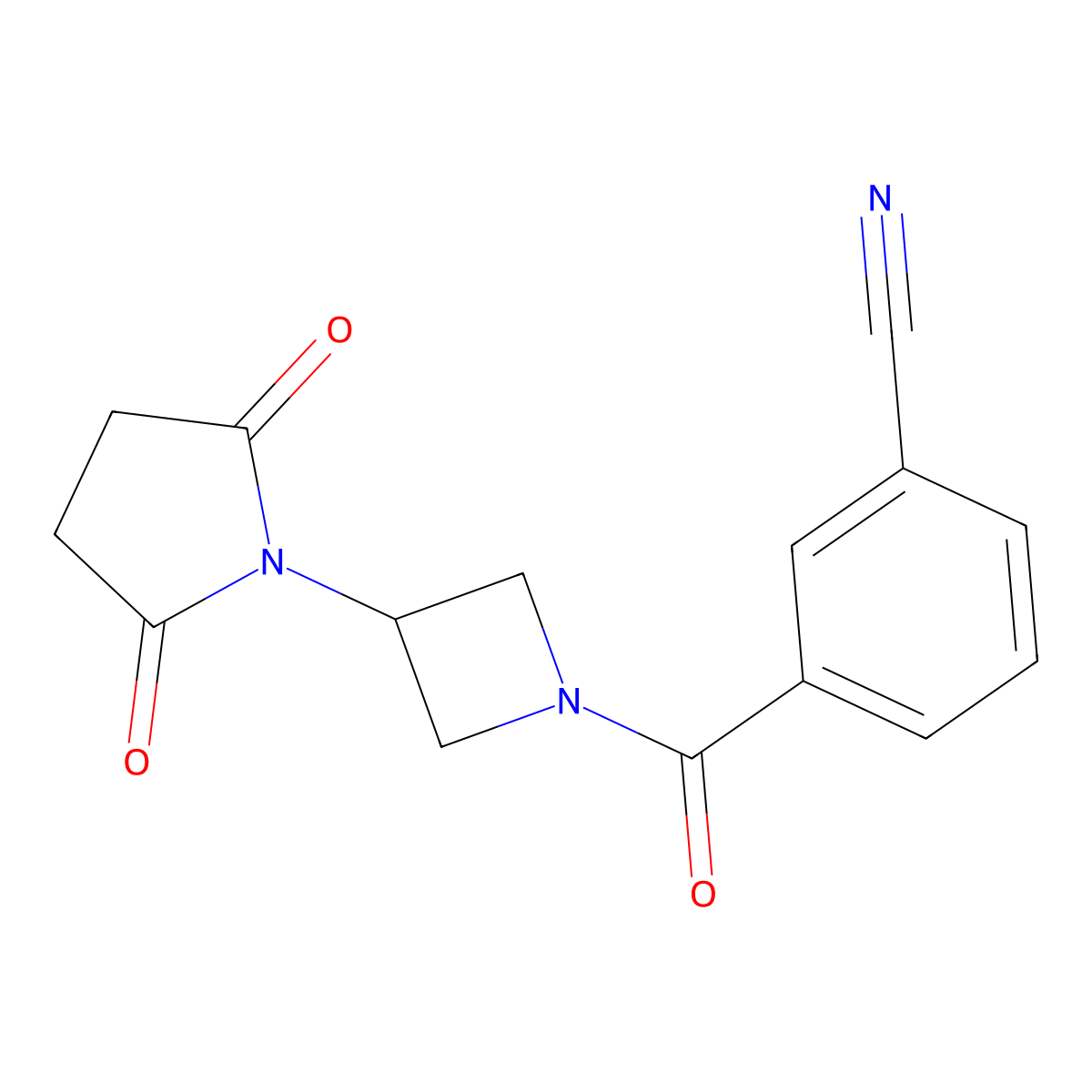 3-[3-(2,5-Dioxopyrrolidin-1-yl)azetidine-1-carbonyl]benzonitrile molecular structure, CAS 1903446-56-9
