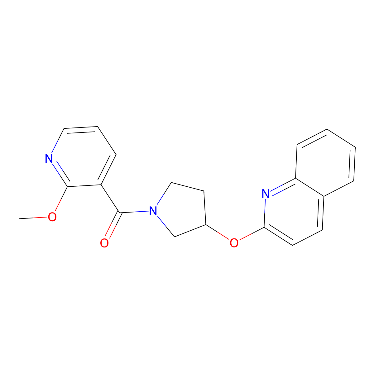 (2-Methoxypyridin-3-yl)(3-(quinolin-2-yloxy)pyrrolidin-1-yl)methanone molecular structure, CAS 1903446-68-3