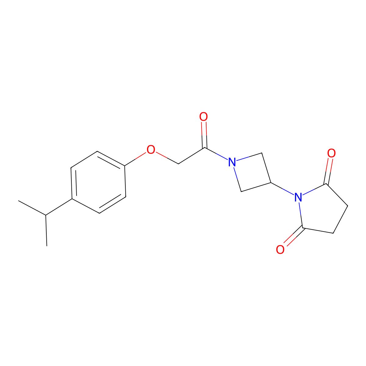 1-(1-{2-[4-(Propan-2-yl)phenoxy]acetyl}azetidin-3-yl)pyrrolidine-2,5-dione molecular structure, CAS 1903446-92-3