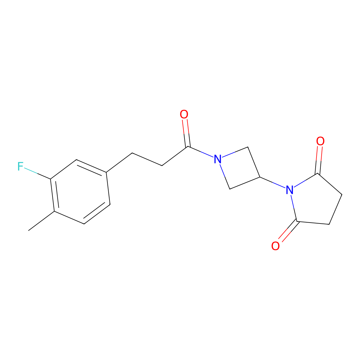 1-{1-[3-(3-Fluoro-4-methylphenyl)propanoyl]azetidin-3-yl}pyrrolidine-2,5-dione molecular structure, CAS 1903447-01-7