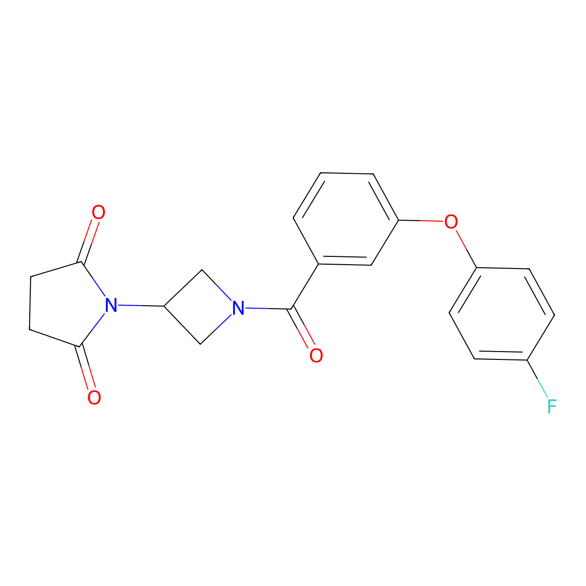1-{1-[3-(4-Fluorophenoxy)benzoyl]azetidin-3-yl}pyrrolidine-2,5-dione molecular structure, CAS 1903447-10-8