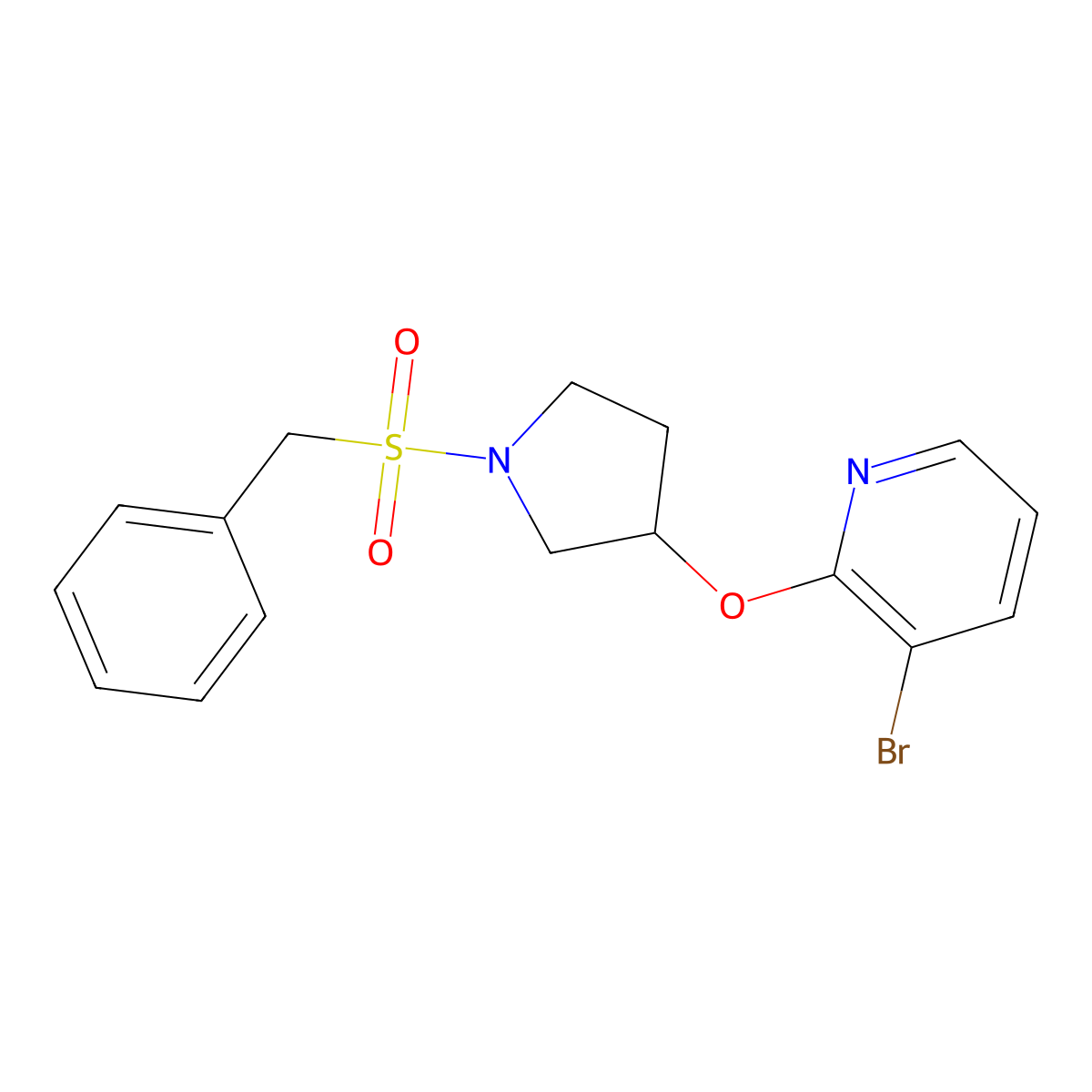 2-((1-(Benzylsulfonyl)pyrrolidin-3-yl)oxy)-3-bromopyridine molecular structure, CAS 1903448-98-5