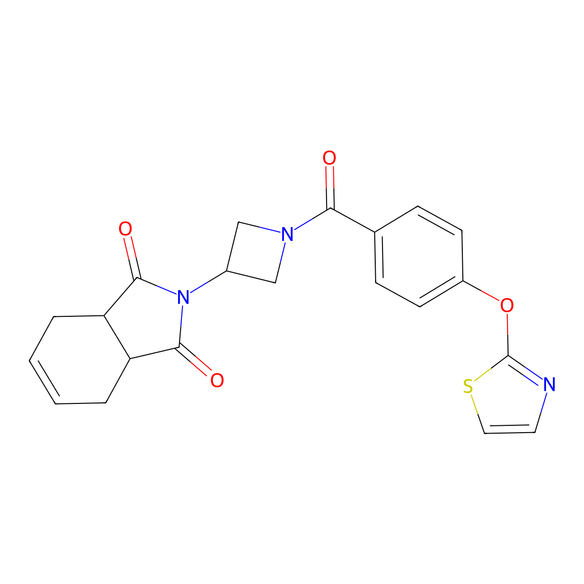 2-(1-(4-(thiazol-2-yloxy)benzoyl)azetidin-3-yl)-3a,4,7,7a-tetrahydro-1H-isoindole-1,3(2H)-dione molecular structure, CAS 1903449-65-9