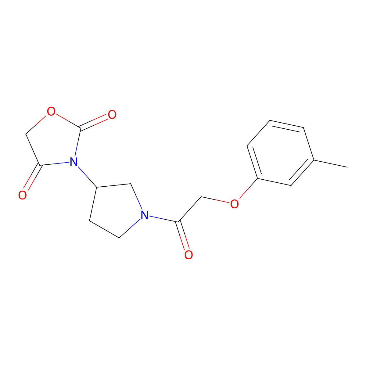 3-(1-(2-(m-Tolyloxy)acetyl)pyrrolidin-3-yl)oxazolidine-2,4-dione molecular structure, CAS 1903453-38-2