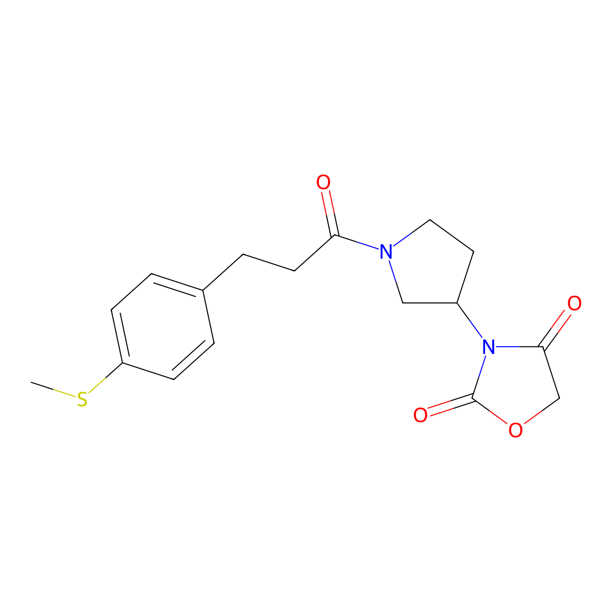 3-(1-(3-(4-(Methylthio)phenyl)propanoyl)pyrrolidin-3-yl)oxazolidine-2,4-dione molecular structure, CAS 1903453-52-0