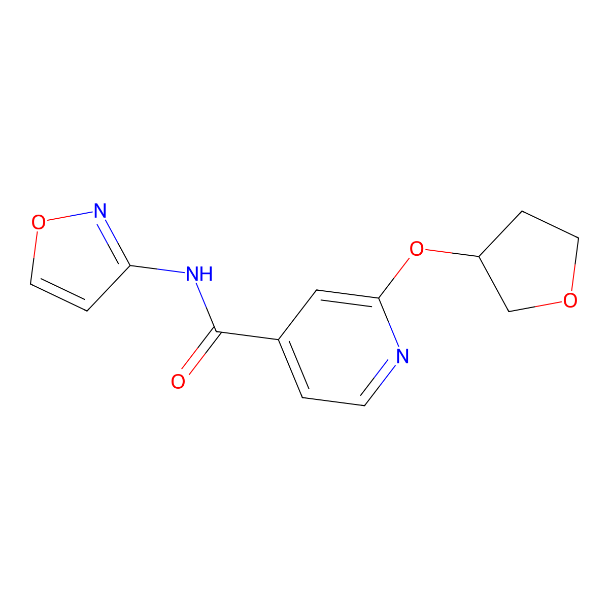 N-(isoxazol-3-yl)-2-((tetrahydrofuran-3-yl)oxy)isonicotinamide molecular structure, CAS 1903459-29-9