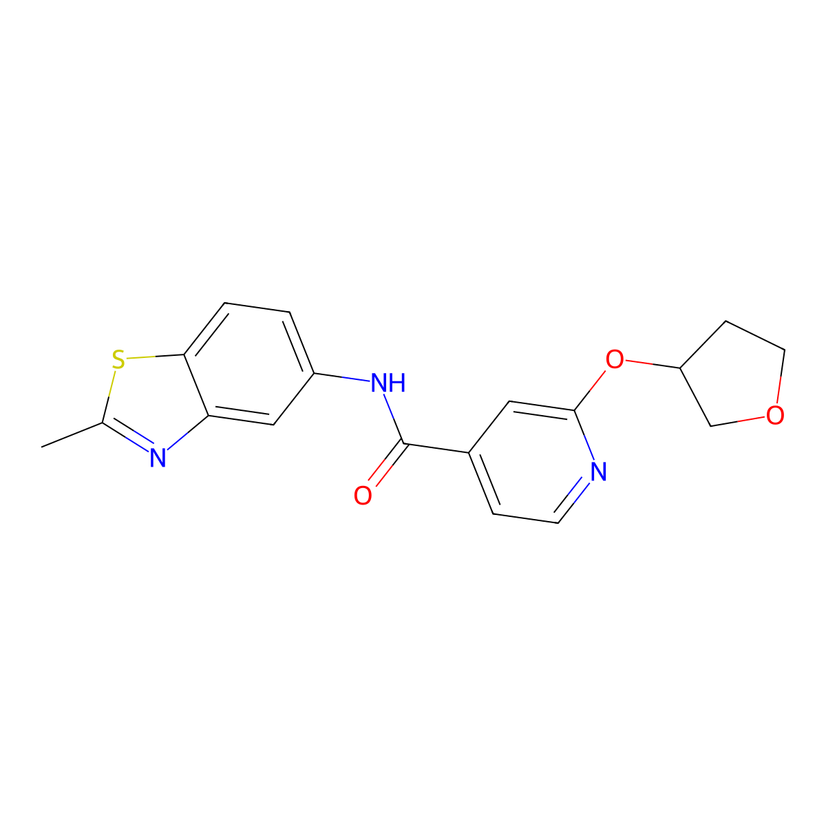 N-(2-methylbenzo[d]thiazol-5-yl)-2-((tetrahydrofuran-3-yl)oxy)isonicotinamide molecular structure, CAS 1903459-41-5