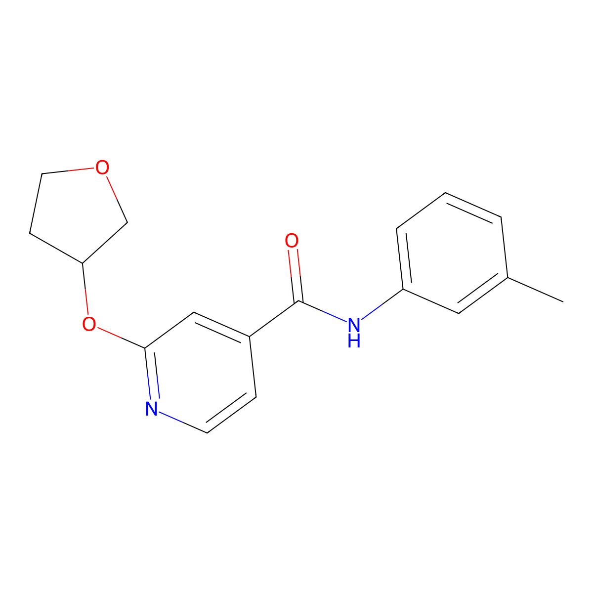 2-((tetrahydrofuran-3-yl)oxy)-N-(m-tolyl)isonicotinamide molecular structure, CAS 1903459-92-6