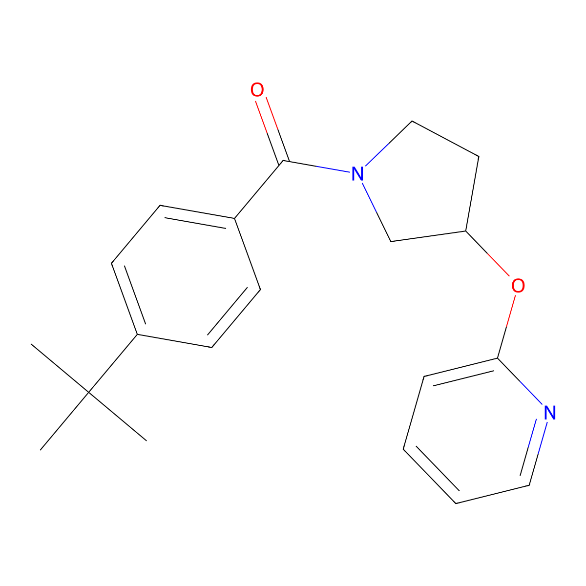 (4-(Tert-butyl)phenyl)(3-(pyridin-2-yloxy)pyrrolidin-1-yl)methanone molecular structure, CAS 1903468-96-1