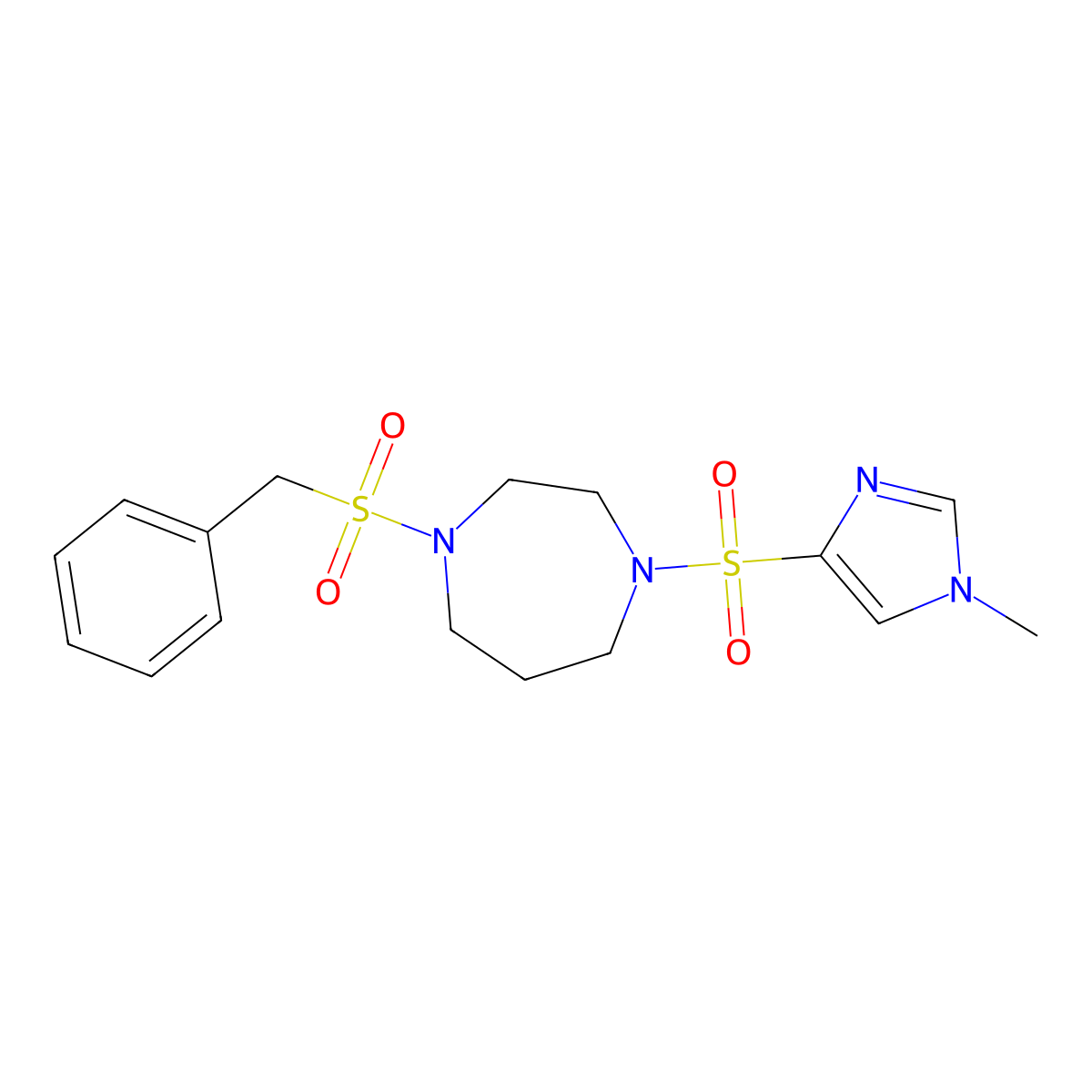 1-(benzylsulfonyl)-4-((1-methyl-1H-imidazol-4-yl)sulfonyl)-1,4-diazepane molecular structure, CAS 1903475-41-1