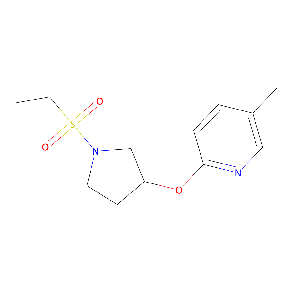 2-((1-(Ethylsulfonyl)pyrrolidin-3-yl)oxy)-5-methylpyridine molecular structure, CAS 1903475-90-0