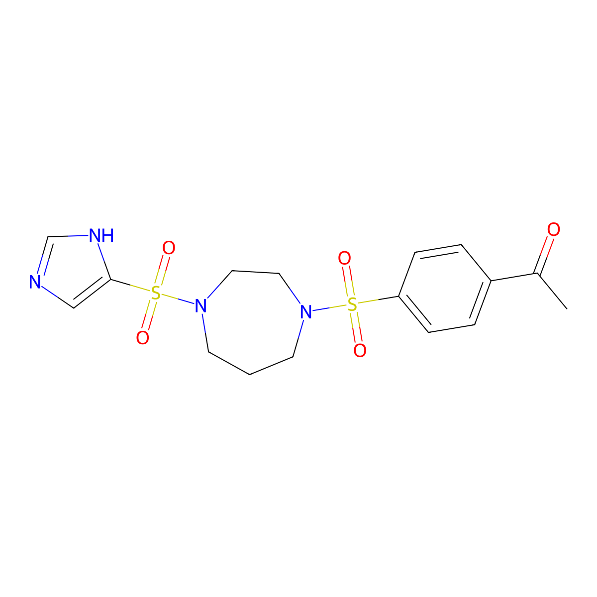 1-(4-((4-((1H-imidazol-4-yl)sulfonyl)-1,4-diazepan-1-yl)sulfonyl)phenyl)ethanone molecular structure, CAS 1903477-21-3