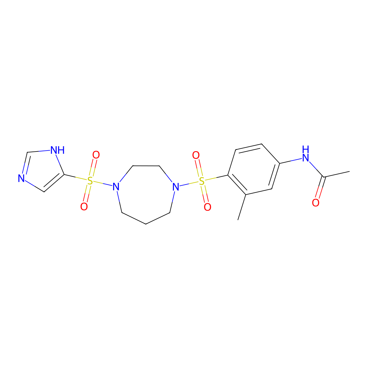 N-(4-((4-((1H-imidazol-4-yl)sulfonyl)-1,4-diazepan-1-yl)sulfonyl)-3-methylphenyl)acetamide molecular structure, CAS 1903478-13-6