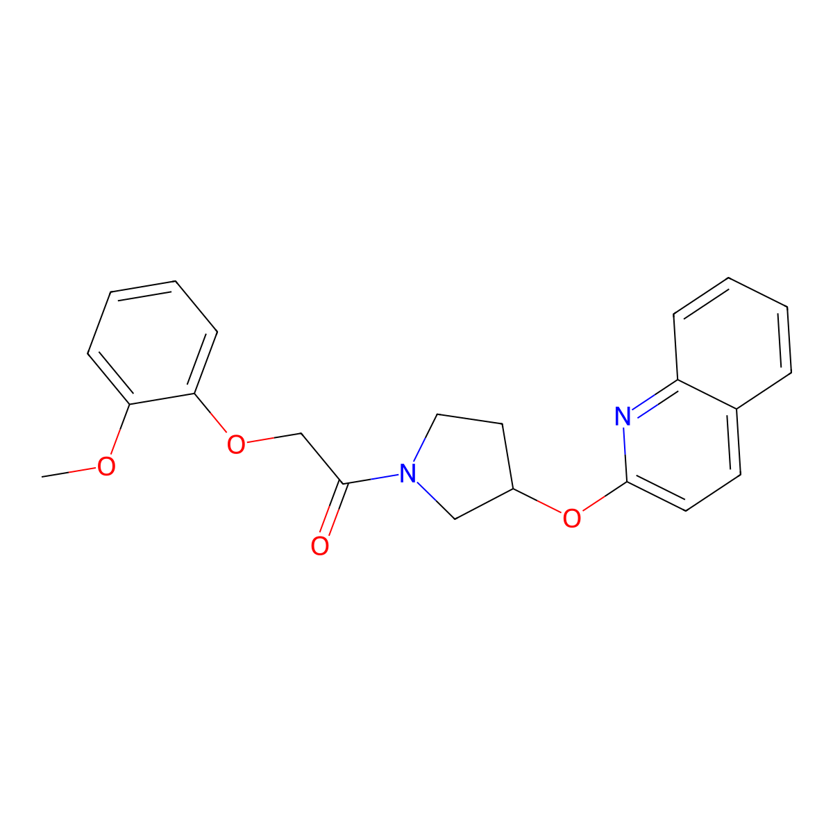 2-(2-Methoxyphenoxy)-1-(3-(quinolin-2-yloxy)pyrrolidin-1-yl)ethanone molecular structure, CAS 1903479-81-1