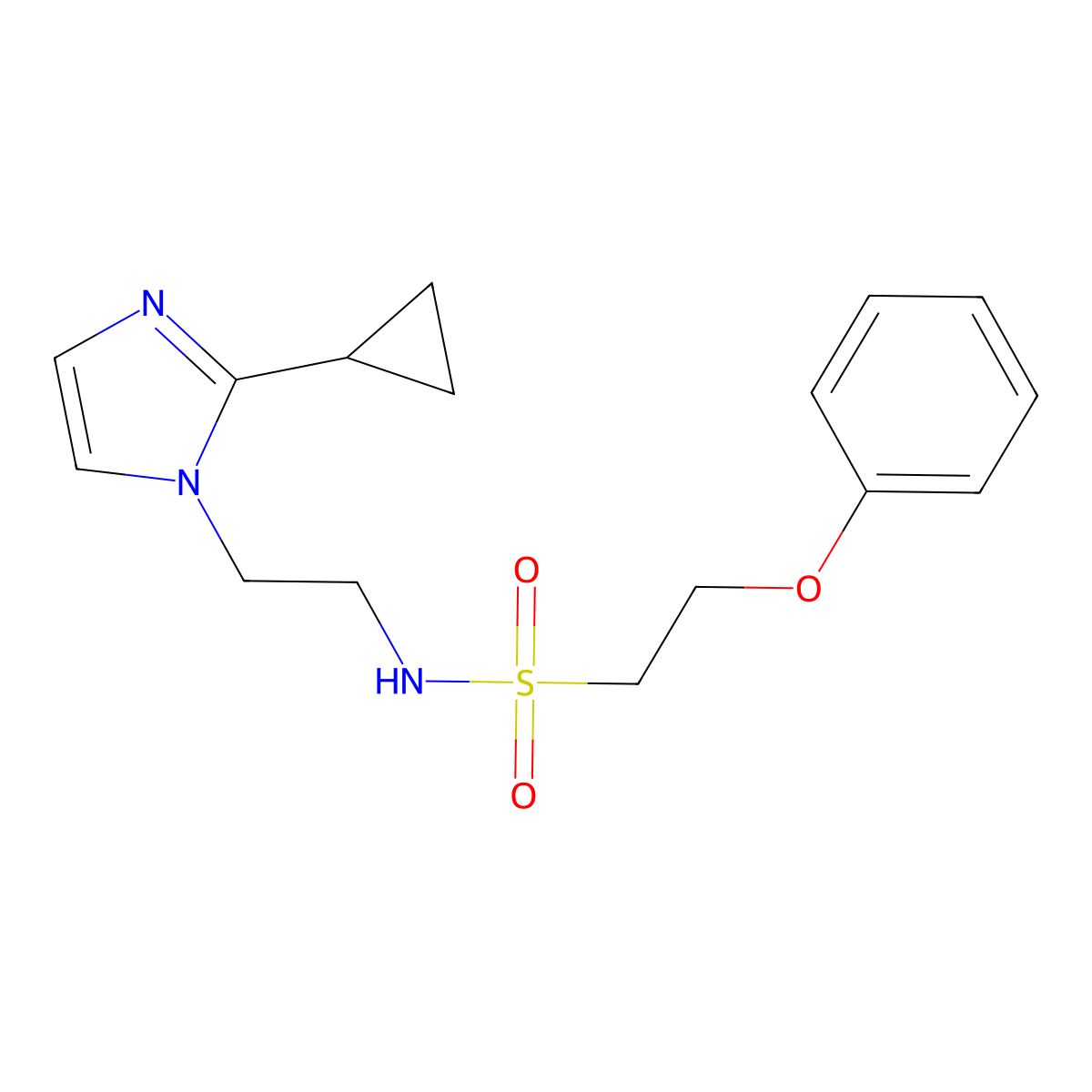 N-(2-(2-cyclopropyl-1H-imidazol-1-yl)ethyl)-2-phenoxyethanesulfonamide molecular structure, CAS 1903490-84-5