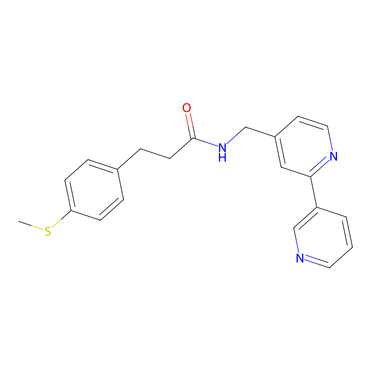N-({[2,3'-bipyridine]-4-yl}methyl)-3-[4-(methylsulfanyl)phenyl]propanamide molecular structure, CAS 1903495-13-5