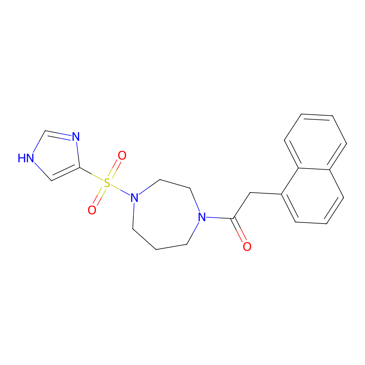 1-(4-((1H-imidazol-4-yl)sulfonyl)-1,4-diazepan-1-yl)-2-(naphthalen-1-yl)ethanone molecular structure, CAS 1903496-41-2